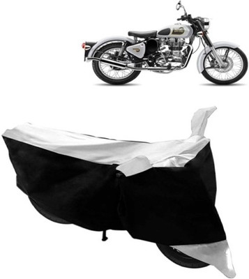 Shree ji traders Two Wheeler Cover for Royal Enfield(Classic 500, White, Black)
