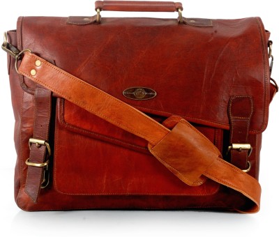 Creative Art And Craft Laptop / Office Bag Messenger Bag(Brown, 15 L)