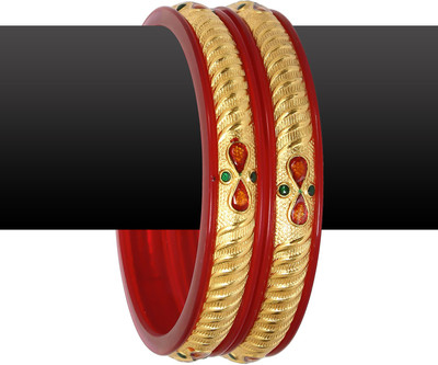 Barrfy Collectons Plastic Gold-plated Bangle Set(Pack of 2)