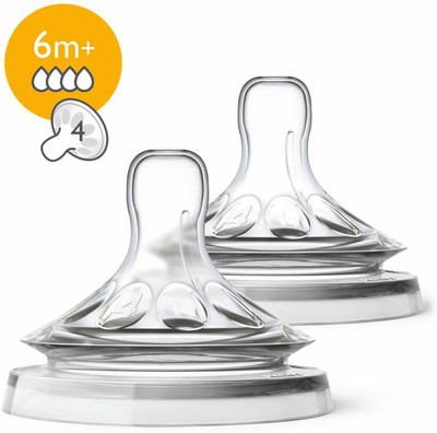 Philips Avent Natural Teat, 6 Months+, Medium Flow, Anti-Colic, Pack of 2 - SCF044/27 Medium Flow Nipple(Pack of 1 Nipple)