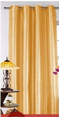 goycors 243 cm (8 ft) Polyester Semi Transparent Door Curtain Single Curtain(Solid, Golden)
