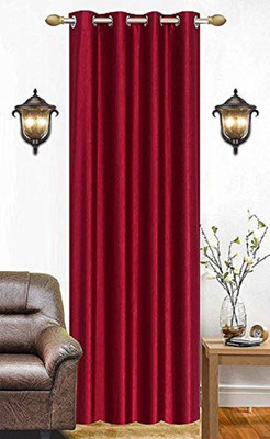 goycors 182 cm (6 ft) Polyester Semi Transparent Window Curtain Single Curtain(Solid, Maroon)