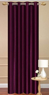 goycors 243 cm (8 ft) Polyester Semi Transparent Door Curtain Single Curtain(Solid, Wine)