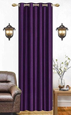 goycors 304 cm (10 ft) Polyester Semi Transparent Long Door Curtain Single Curtain(Solid, Purple)