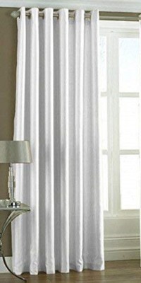 goycors 304 cm (10 ft) Polyester Semi Transparent Long Door Curtain Single Curtain(Solid, White)