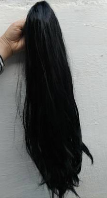 HEROSHIV INDIA Royal Natural black 2 in 1 pony wig clutcher step cutting style  Extension Hair Extension