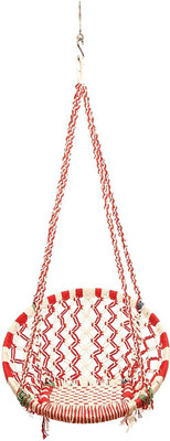 Faburaa Hammock Swing Jhula Swing Chair Red Cotton Swing(Red)