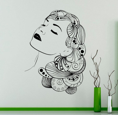 amazinghubsolution 60 cm a...beautyfullgirlsaloonsticker Self Adhesive Sticker(Pack of 1)