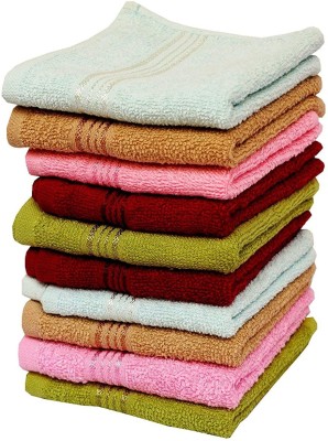 THE BEGED Cotton 200 GSM Hand, Face Towel Set(Pack of 10)