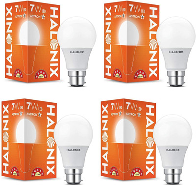 HALONIX 7 W Bluetooth Round B22 LED Bulb(Yellow, Pack of 4)