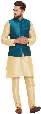 Larwa Men Kurta Churidar Ethnic Jacket Set