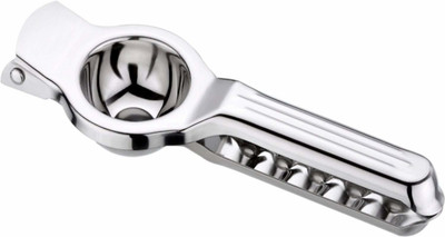 TRY ME Steel Steel Hand Juicer Lemon Squeezer with Bottle Opener Attached Premium Quality Stainless Steel Manual Press Lemon Squeezer Orange Citrus Hand Press Juicer (Silver) Hand Juicer(Silver)