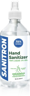 SANITRON Liquid Spray - WHO Recommended IPA based formulation with 75% alcohol content - 500 ml Sanitizer Spray Pump Dispenser(500 ml)