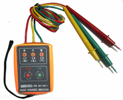 Kusam-meco Phase Sequence Meter(KM981MK-1) Digital Multimeter(Yellow 2000 Counts)
