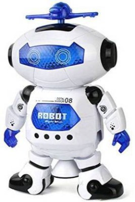 Bal samrat Naughty Dancing Robot with light and music(White, Blue)