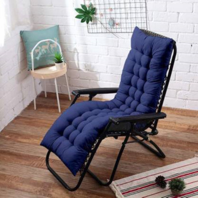 Relaxfeel chair pad Microfibre Solid Chair Pad Pack of 1(Royal Blue)