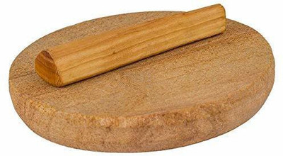 Feelorna Handmade Sandalwood Pata Board/Chandan Pata (6-inches, Brown) with Chandan Stick (1), Best Item for Worship and Bring Good Luck from god (Pata with 1 Stick) Rolling Pin & Board(Brown, Pack of 1)