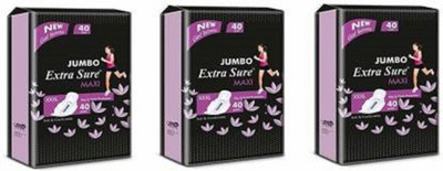 Extra Sure 320 MM Maxi XXL 120 Pads Sanitary Pad(Pack of 3)
