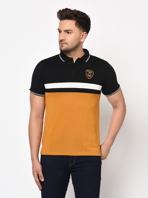 Austin Wood Colorblock Men Polo Neck Yellow T-Shirt