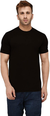 RAJANGARMENTS Solid Men Round Neck Black T-Shirt