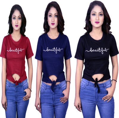 Kanchan World Casual Half Sleeve Printed Women Multicolor Top