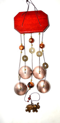 ONRR Collections 4 Cycle Bell Feng-Shui Windchime for good luck & healthy thoughs ,to remove negativity Aluminium Windchime(20 inch, Multicolor)