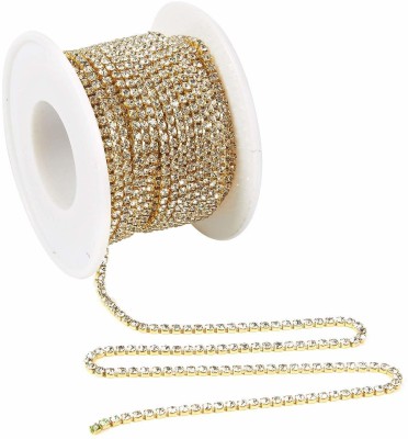 Crafto Golden Stone Chain for Jewellery Making, Decorations and Craftwork (2mm) (Pack Of 10Mtr)