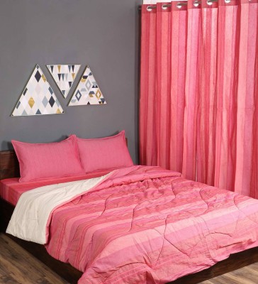 Saral Home Cotton Queen Sized Bedding Set(Pink)