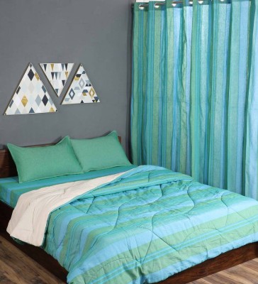 Saral Home Cotton Queen Sized Bedding Set(Green)