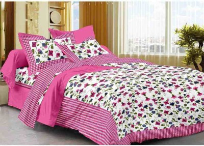 UNIQCHOICE 120 TC Cotton Double Floral Flat Bedsheet(Pack of 1, Multicolor)