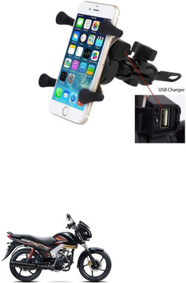 AXWee X-Grip Premium Bike Mobile Charger & Phone Holder Bike Mobile Holder Bike Mobile Holder(Black)