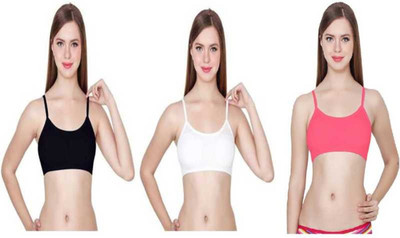 Our Rituals Women Cage Bra Lightly Padded Bra(White, Black, Pink)