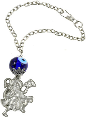 AFH Blue Evil Eye of Protection Flying Hanuman Silver Car Hanging Charm spiritual Hanging Ornament Car Hanging Ornament(Pack of 1)
