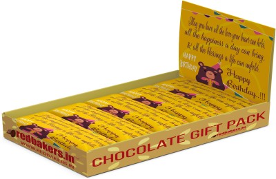 redbakers.in Happy Birthday Yellow 10 Chocolates Gift Pack Bars(10 Units)