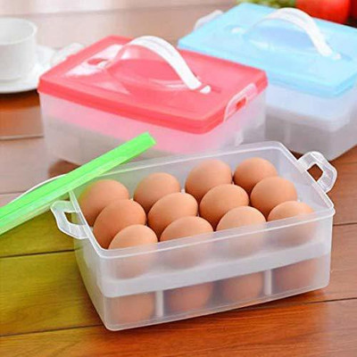 PAVITRA ENTERPRISE Plastic Egg Container  - 2 dozen(Multicolor)
