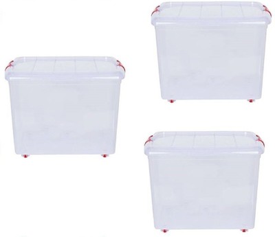 JM SELLER Plastic Grocery Container  - 25 L(Pack of 3, White)