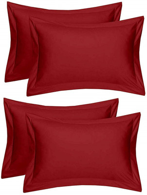 Divine Homes Cotton Pillows Cover(69 cm*44 cm, Pack of 4, Maroon)