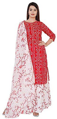 Deep Fashion Printed Kurta, Sharara & Dupatta Set