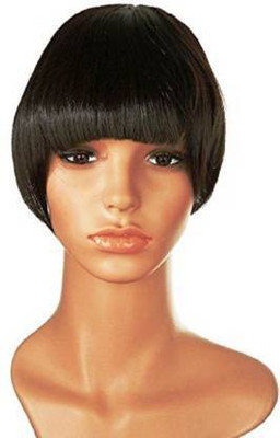 HEROSHIV INDIA Natural Black Clip in Front Fringes  Extension Hair Extension