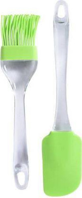 GC Correct Silicone Non-Sticky Spatula and Oil Brush Reusable Kitchen Set for Cooking Multicolor (Set of 2) Rubber Spatula(Pack of 2)