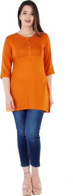 DMP FASHION Women Solid Straight Kurta(Yellow)