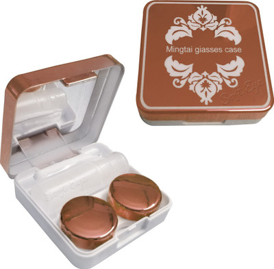 soft eye Contact Lens 30ML Cleaning Solution With Beautiful & Elegant Design case( ROSE GOLD SHINE CASE) Solution With Portable Case(30 ml)