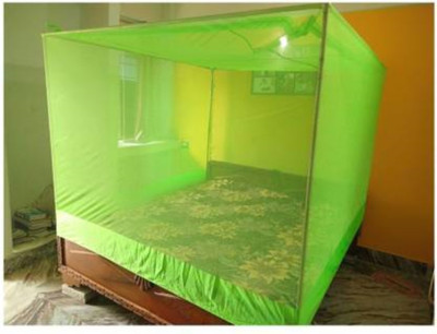 Balaji Polyester Adults Washable net Mosquito Net(Green, Bed Box)