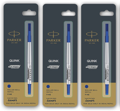 PARKER Parker Navigator Roller Ball Pen Refills Refill(Pack of 3, Ink Color - Blue)