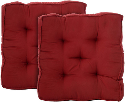 KUBER INDUSTRIES Microfibre Solid Chair Pad Pack of 2(Maroon)
