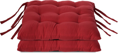 KUBER INDUSTRIES Microfibre Solid Chair Pad Pack of 2(Maroon)