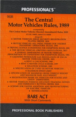 Central Motor Vehicle Rules,1989(Paperback, Editorial Board of Professional Book Publishers)