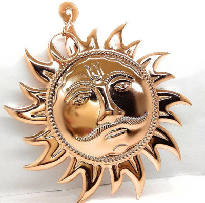 Agrey RELIGIOUS IDOL BROWN COLOUR SUN/SURYA FACE 20 CM Decorative Showpiece  -  20 cm(Brass, Copper)