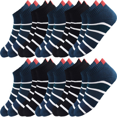 HICODE Men & Women Striped Ankle Length(Pack of 10)