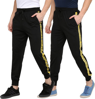 MANIAC Colorblock Men Black, Yellow Track Pants